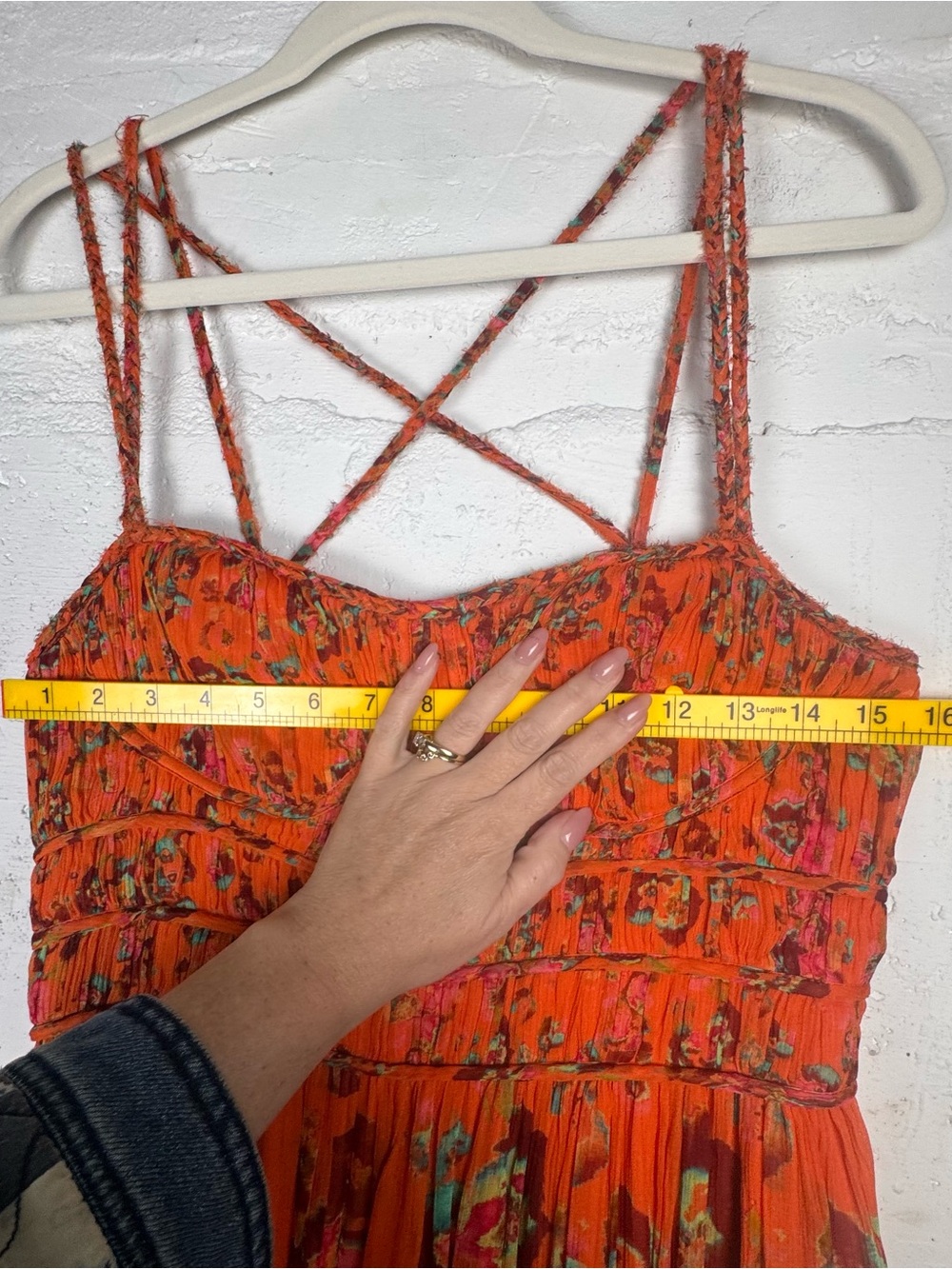 ULLA JOHNSON Ines Gown Orange Floral Smocked Maxi Dress Size 6 100% Silk Dress - Picture 7 of 16